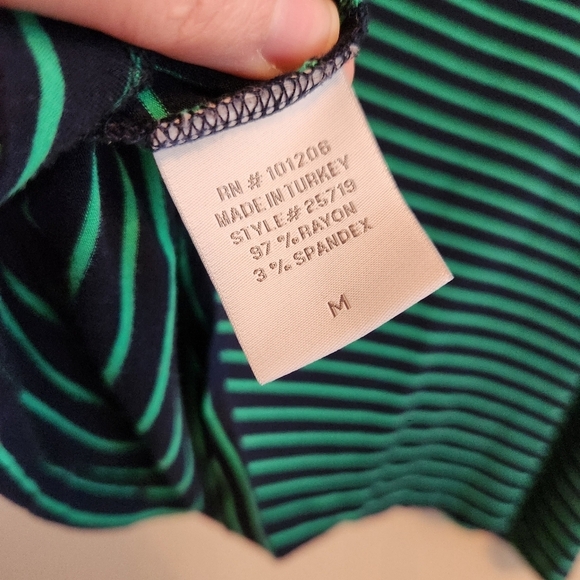 Soft Surroundings Green Navy Striped‎ Tunic Size Medium - Picture 10 of 12